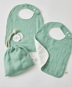 PILBEAM DBL MUSLIN BIBS 2PK GREEN
