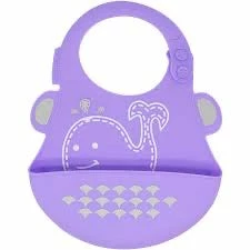 M&M BABY BIB LILAC WILLO WHALE