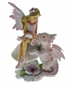 CHLOES GARDEN FAIRY W DRAGON PINK SITTIN