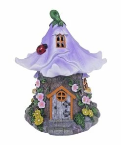 FAIRY NIGHT LIGHT PURPLE FLOWER HOUSE