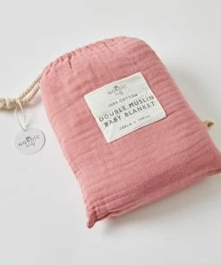 PILBEAM DBL MUSLIN BLANKET DUSTY ROSE