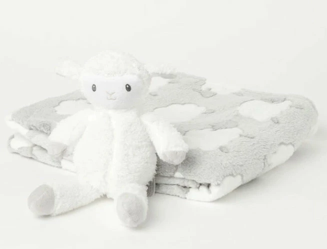 SNUGTIME FLEECE BLANKET W PLUSH GREY 2 SNUGTIME FLEECE BLANKET W PLUSH GREY - Image 2