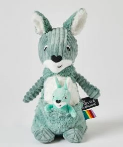 PILBEAM PLUSH KANGAROO W BABY GREEN