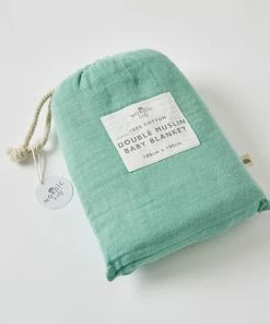 PILBEAM DBL MUSLIN BLANKET FOREST GREEN