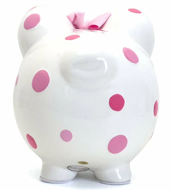 PIGGYBANK PINK POLKA DOT 2 PIGGYBANK PINK POLKA DOT - Image 2