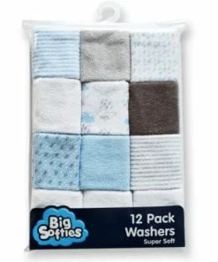 BIG SOFTIES 12 PK TERRY WASHERS BLUE