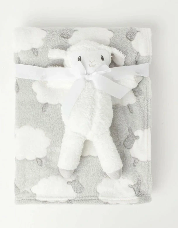 SNUGTIME FLEECE BLANKET W PLUSH GREY 1 SNUGTIME FLEECE BLANKET W PLUSH GREY