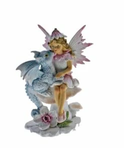 CHLOES GARDEN FAIRY W DRAGON BLUE SITTIN