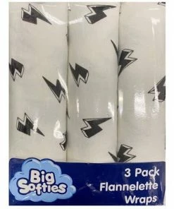 BIG SOFTIES 3 PK FLANNEL WRAP LIGHTNING