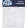 BIG SOFTIES 3 PK BABY HATS WHITE