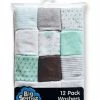 BIG SOFTIES 12 PK TERRY WASHERS MINT