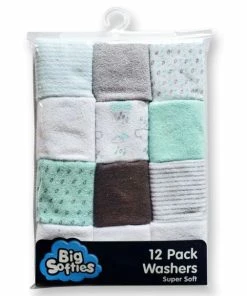 BIG SOFTIES 12 PK TERRY WASHERS MINT